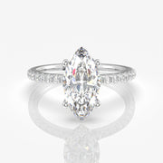 Marquise Cut Moissanite Diamond  Gold Ring
