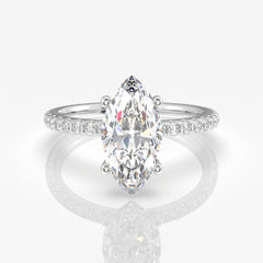 Marquise Cut Moissanite Diamond  Gold Ring