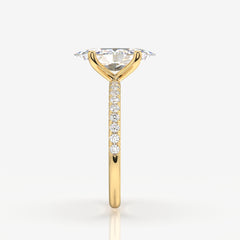 Marquise Cut Moissanite Diamond Pave 14k Gold Ring