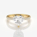 Heart Cut Moissanite Diamond Pave 14k Gold Ring