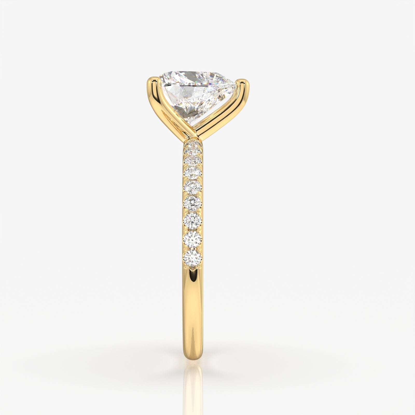 Heart Cut Moissanite Diamond Pave 18k Gold Ring