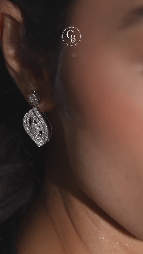 Florence Moissanite Diamond Bridal Sterling Silver Earrings