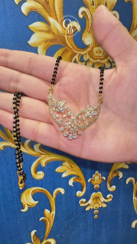 Round & Pear Cut Lab Grown Diamond Women's 14K Gold Mangalsutra