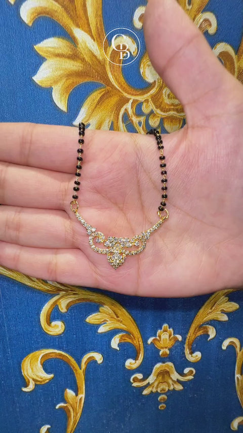 Round Cut Lab Grown Diamond Women's 18K Gold Mangalsutra