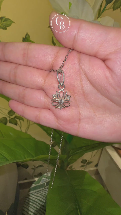 Round Cut Moissanite Diamond Bud Fashion Sterling Silver Pendant