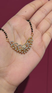 Round & Pear Cut Moissanite Diamond Women's 14K Gold Mangalsutra