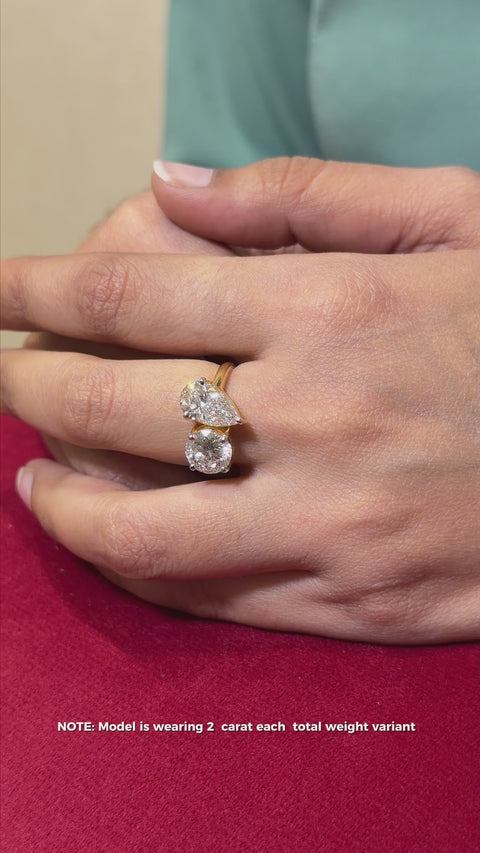 Portuguese Cut Lab Grown Diamond Toi - Et - Moi 18K Gold Ring