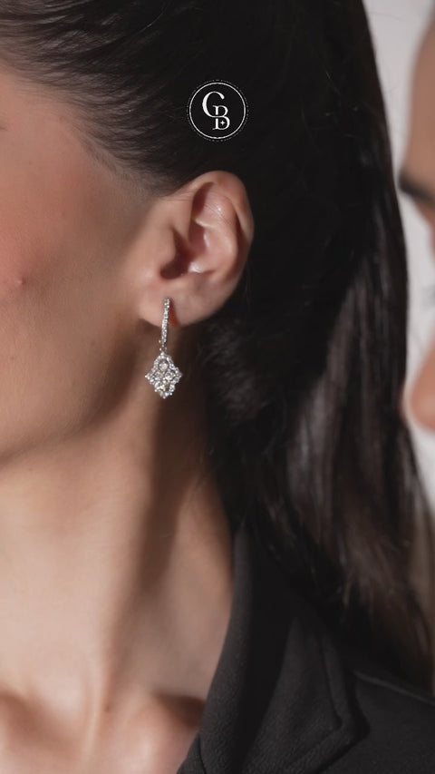 Stellar Marquise Lab Grown Danglers 14k Gold Earrings