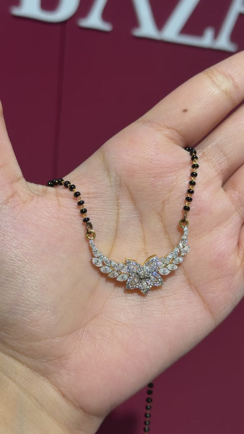 Round & Marquise Cut Moissanite Diamond Women's 14K Gold Mangalsutra