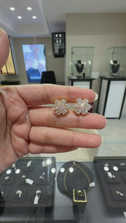 Flower Style Moissanite Diamond Sterling Silver Earrings