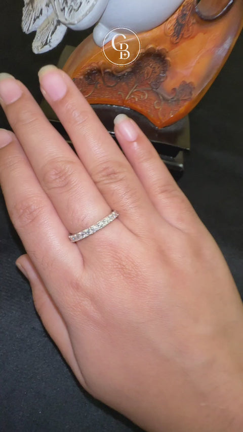 Round Cut Moissanite Diamond Wedding 14k Gold Band Ring