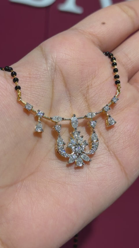 Women's Moissanite Diamond 14K Gold Mangalsutra