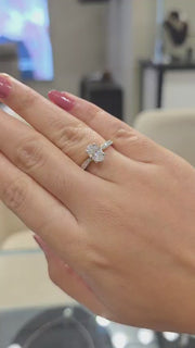 Classic Oval Lab Grown Diamond Pave 14k Gold Ring