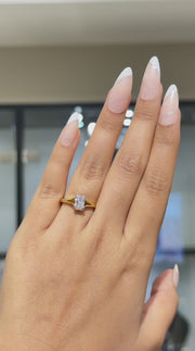 Isla Vela Radiant Cut Lab Grown Diamond Engagement 9K Gold Ring