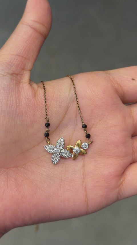 Round Cut Moissanite Diamond Women's 14K Gold Mangalsutra