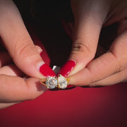 Portuguese Cut Moissanite Diamond Toi - Et - Moi Sterling Silver Ring