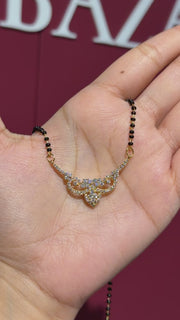 Round Cut Lab Grown Diamond Women's 18K Gold Mangalsutra