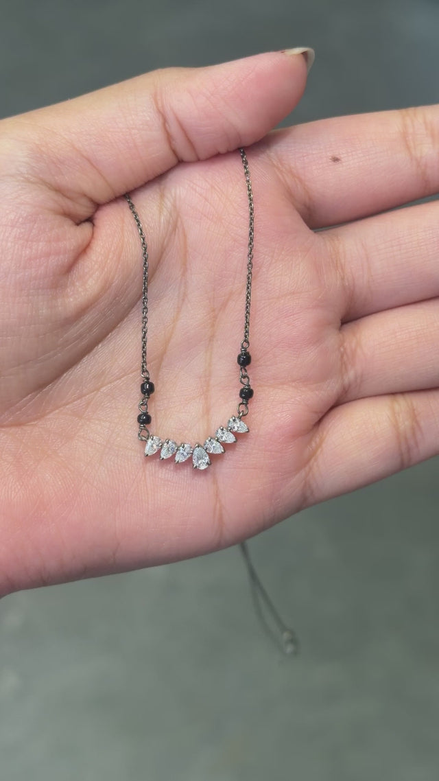 7 Stone Pear Cut Lab Grown Diamond Women's 14K Gold Mangalsutra