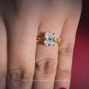 Radiant Cut Moissanite Diamond Engagement 9K Gold Ring
