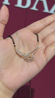 Round and Pear Cut Moissanite Diamond Women's 14K Gold Mangalsutra