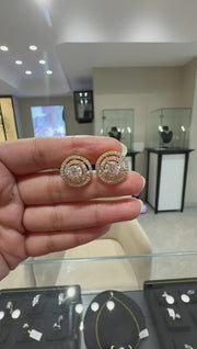 Round Cut Moissanite Diamond Sterling Silver Earrings