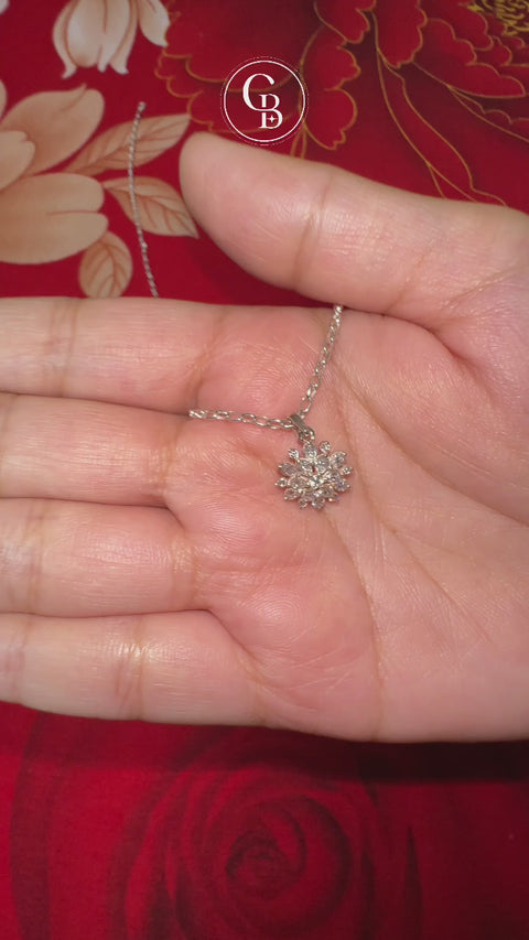 Round Cut Moissanite Diamond Petal Essence Fashion Sterling Silver Pendant