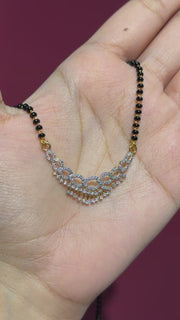 Round Cut Lab Grown Diamond Women's 14K Gold Mangalsutra
