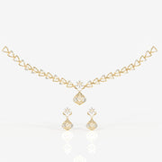 Round and Pear Cut Moissanite Diamond Wedding Sterling Silver Necklace