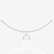 Round Cut Moissanite Diamond Wedding Sterling Silver Necklace