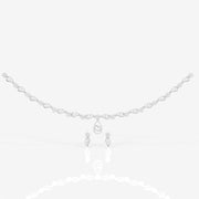 Round Cut Moissanite Diamond Wedding Sterling Silver Necklace