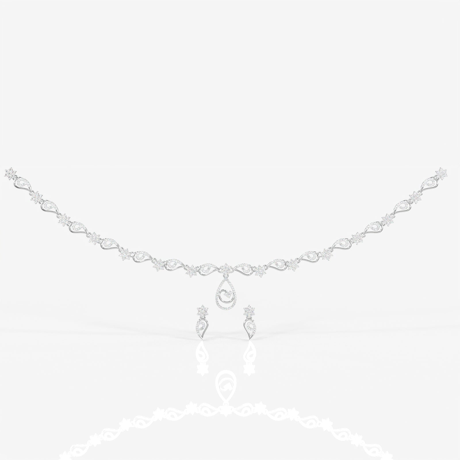 Round Cut Moissanite Diamond Wedding Sterling Silver Necklace