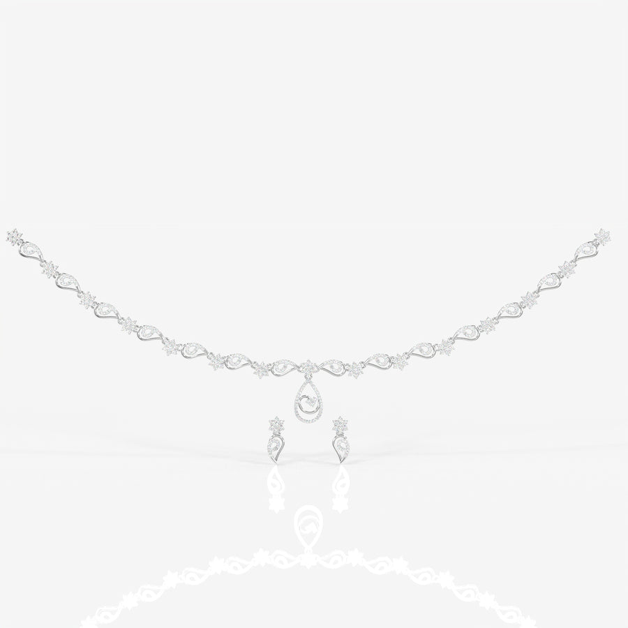 Round Cut Moissanite Diamond Wedding Sterling Silver Necklace