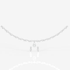 Round Cut Moissanite Diamond Wedding Sterling Silver Necklace