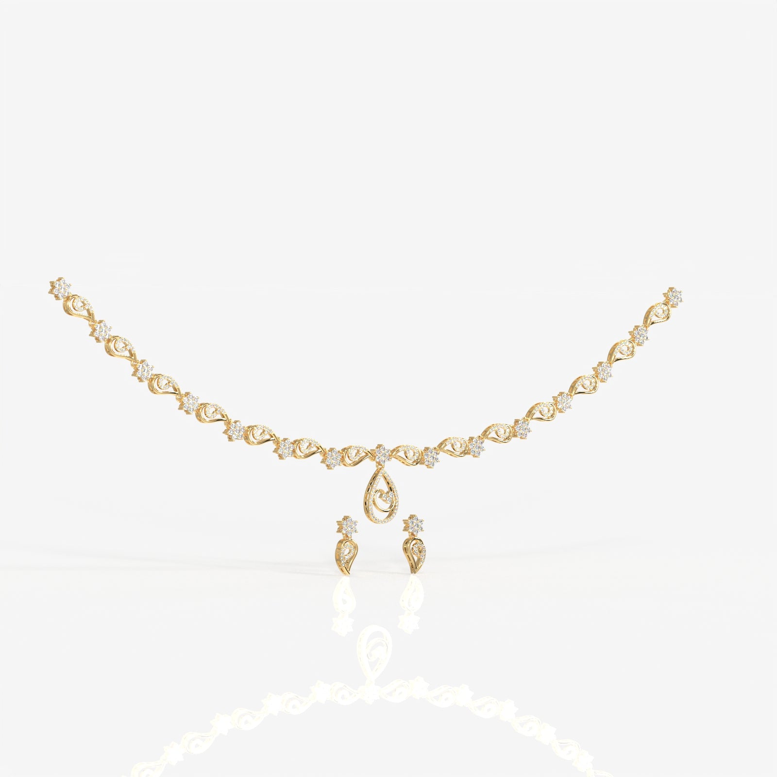 Round Cut Moissanite Diamond Wedding Sterling Silver Necklace