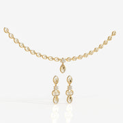Round & Marquise Moissanite Diamond Wedding Sterling Silver Necklace