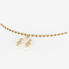 Round & Marquise Moissanite Diamond Wedding Sterling Silver Necklace