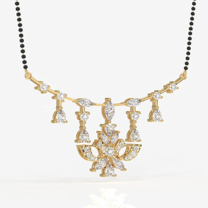 Women's Moissanite Diamond Sterling Silver Mangalsutra