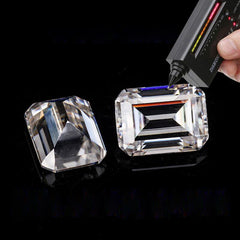 Emerald Cut Certified Moissanite Diamond D VVS1